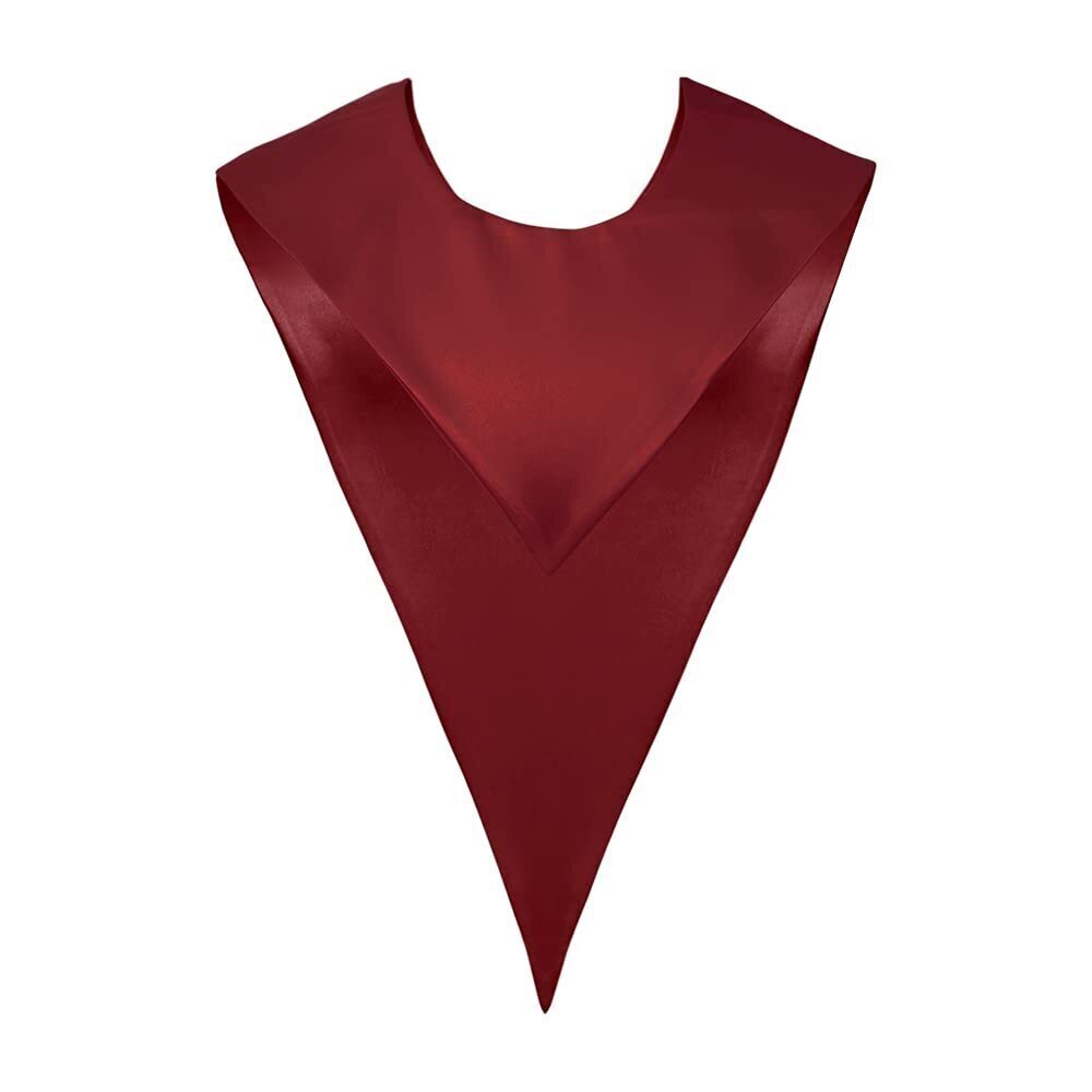 9350 Premium Choir V Stole - Solid Color - Satin - Unisex Maroon